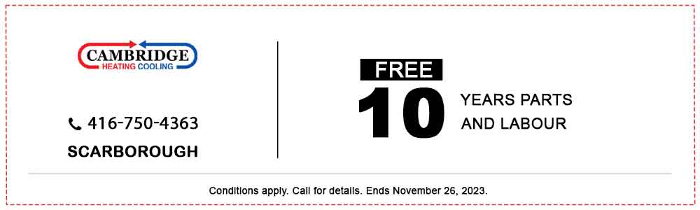 Free 10 Years Part and Labor Offer by Cambridge